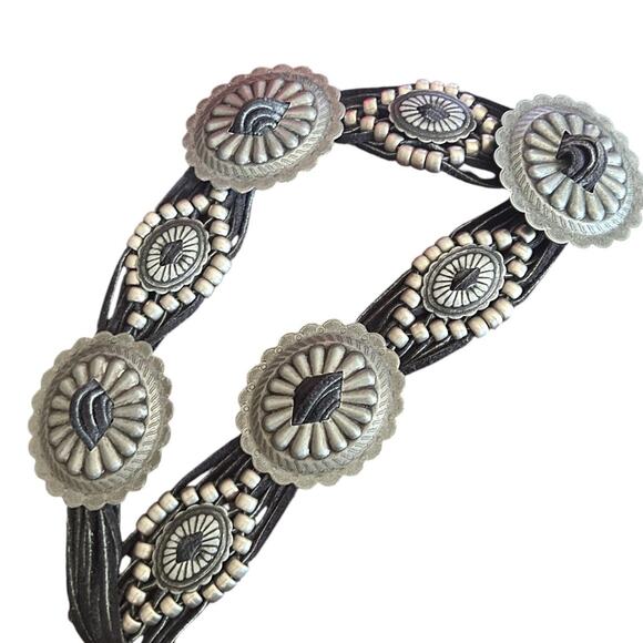 Genuine Suede Concho Belt with Fringe Tassel lAdjustable Wrap Tie Belt